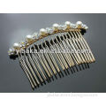 recommend fashion comb zinc alloy crystal pearl hair combs accessories decorative for women girl hair comb(HF81421)